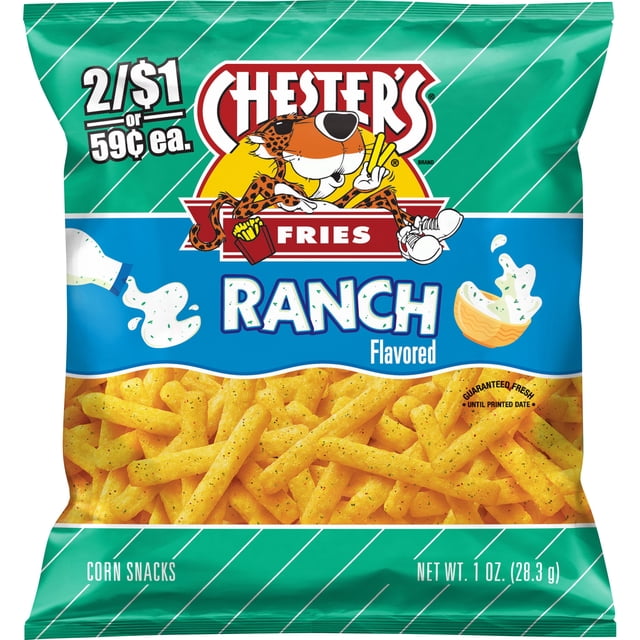 Chester's Fries Ranch Flavored Corn Snacks, 1 oz Bag - Walmart.com