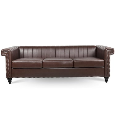 GDF Studio Zyiere Tufted Chesterfield Velvet 3 Seater Sofa, Emerald and ...