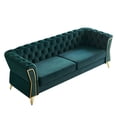 thumbnail image 1 of Chesterfield Button Tufted Sofa, Velvet Upholstered Couch with Removable Cushions and Metal Legs for Living Room Office Apartment, 1 of 12