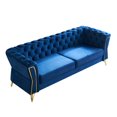 thumbnail image 1 of Chesterfield Button Tufted Sofa, Velvet Upholstered Couch with Removable Cushions and Metal Legs for Living Room Office Apartment, 1 of 12
