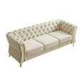thumbnail image 1 of Chesterfield Button Tufted Velvet Sofa, 3 Seats Upholstered Couch With Gold Metal Legs For Living Room Office Apartment, 1 of 11