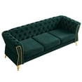 thumbnail image 1 of Chesterfield Button Tufted Velvet Sofa, 3 Seats Upholstered Couch With Gold Metal Legs For Living Room Office Apartment, 1 of 11