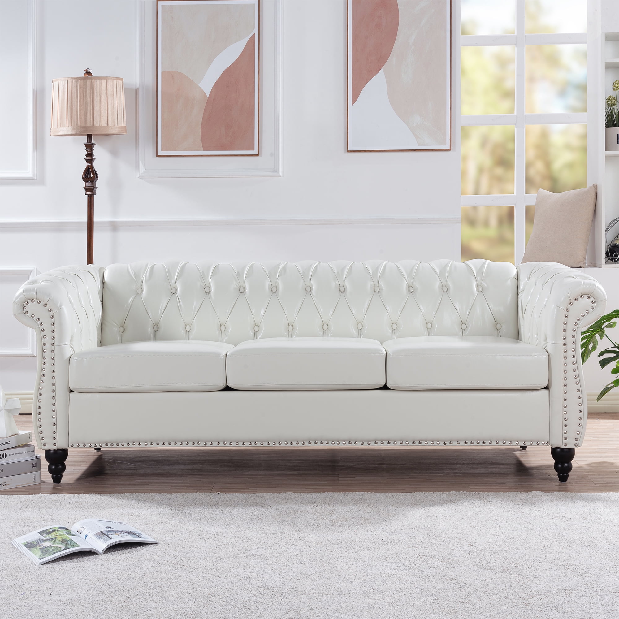 Chesterfield Faux Leather Sofa 3