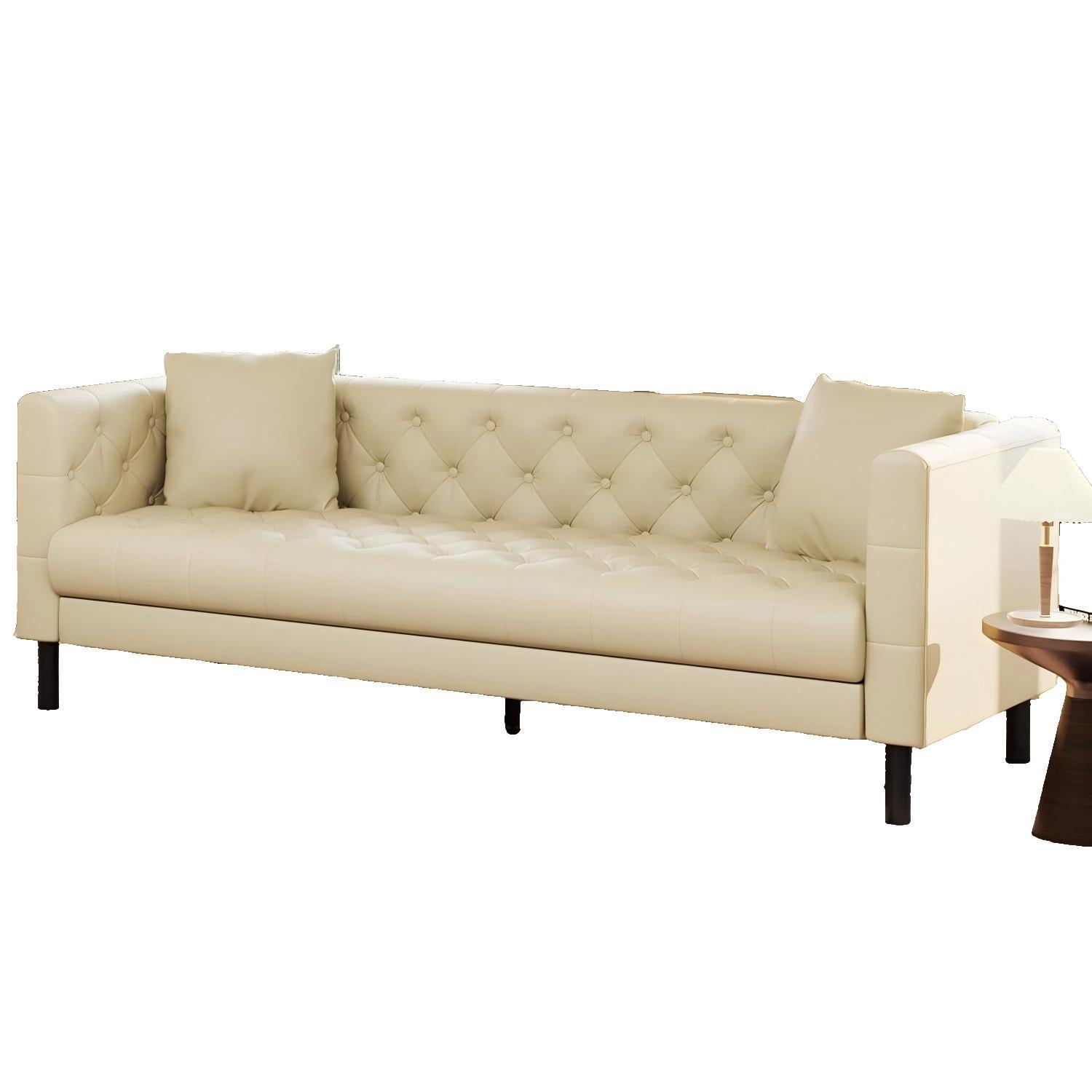 Chesterfield Leather Sofa with Deep Seat - Handmade Button Tufted ...