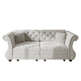 thumbnail image 1 of Chesterfield Pull Out Convertible Sofa Bed, Classic Flower Tufted Velvet Loveseat Sleeper Couch With Roll Arms and Pillows, for Living Room Apartment Office, 1 of 16