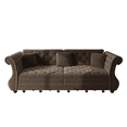 thumbnail image 1 of Chesterfield Pull Out Convertible Sofa Bed, Classic Flower Tufted Velvet Loveseat Sleeper Couch With Roll Arms and Pillows, for Living Room Apartment Office, 1 of 16