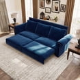 thumbnail image 1 of Chesterfield Sofa,93.7" King Pull Out Sofa Bed, 3-in-1 Velvet Convertible Sleeper Sofa with Nailhead Trim & Rolled Arm,Multi-Functional Sofa Bed for Living Room,Bedroom,Apartment,Office, Office, Blue, 1 of 14
