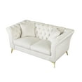 thumbnail image 1 of Chesterfield Velvet Small Sofa Love Seat, Button Tufted Couch Loveseat With Scroll Arms and Gold Metal Legs For Living Room Office Apartment, 1 of 10