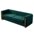 thumbnail image 1 of Chesterfield Velvet Sofa Upholstered Couch with Removable Cushions and Gold Metal Legs, for Living Room Office Apartment, 1 of 10