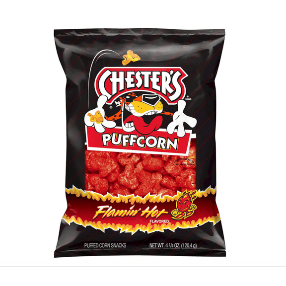 Chesters Flaming Hot Cheese Snack Baked, 4.25 Oz