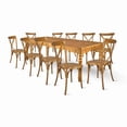 thumbnail image 1 of Chestnut Fluted Leg Farm Table Dining Set with 10 Chairs by Chivari, 1 of 11