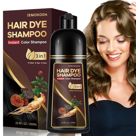 Chestnut Brown 3-in-1 Hair Dye Shampoo, Unisex Professional Hair Coloring Tool Kit with Gloves, Champu Para Canas, 500 ml price history and forecast - IEMOKODA