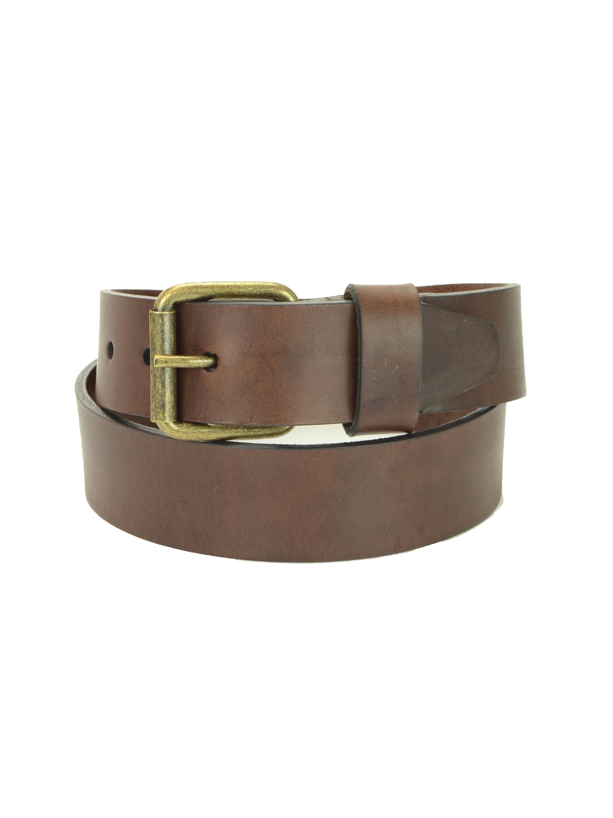 Chestnut Brown Belt with Antique Brass Roller Buckle