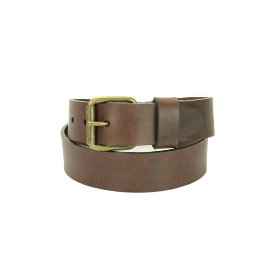Chestnut Brown Belt with Antique Brass Roller Buckle