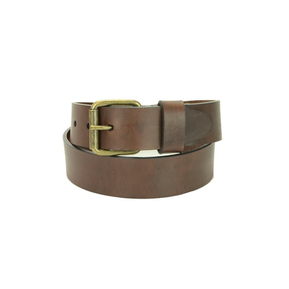Chestnut Brown Belt with Antique Brass Roller Buckle
