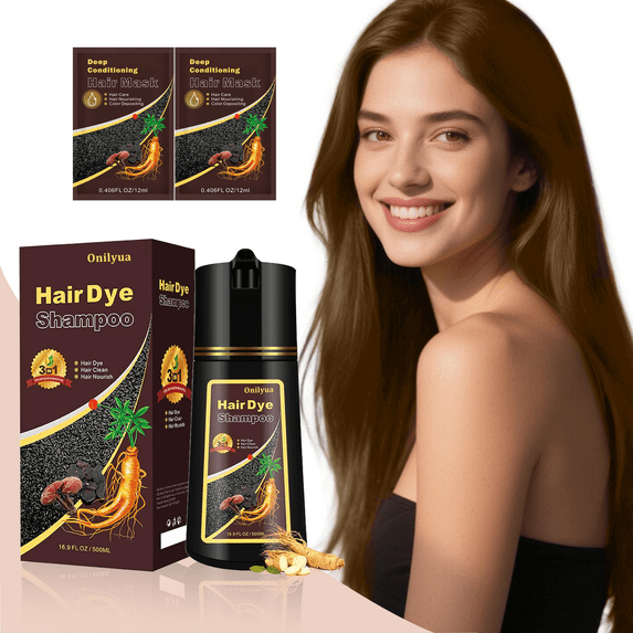 Chestnut Brown Hair Dye Shampoo 3 in 1, Instant Hair Color Shampoo for Women Men, 4 Weeks of Vibrant Color in Minutes, Shampoo Para Canas, 16.9fl oz