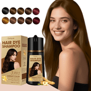 Chestnut Brown Hair Dye Shampoo 3 in 1, Instant Hair Color Shampoo for Women Men, 4 Weeks of Vibrant Color in Minutes, Shampoo Para Canas, 16.9fl oz