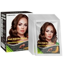 Chestnut Brown Hair Dye Shampoo 3 in 1 Natural Hair Color Shampoo 10 PCS, Semi- Permanent Instant Hair Dye for Men & Women, 100% Grey Coverage Natural Hair Dye Shampoo (Chestnut brown)