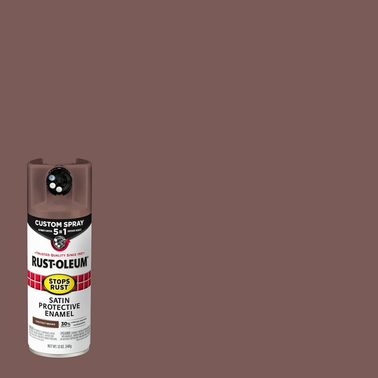 6 Pack, Chestnut Brown, Rust-Oleum Stops Rust Custom Spray 5 in 1