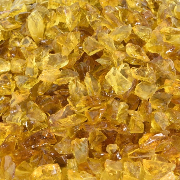Chestnut - Crushed Fire Glass for Indoor and Outdoor Fire Pits or Fireplaces | 10 Pounds | 3/8 Inch - 1/2 Inch