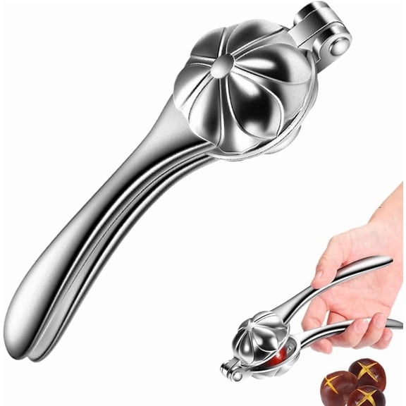 Chestnut Cutter Tool, 2026 New Stainless Steel Chestnut Peeler, Multifunctional Chestnut Opener Clip Nut Cracker Sheller Tool for Home Kitchen (1)