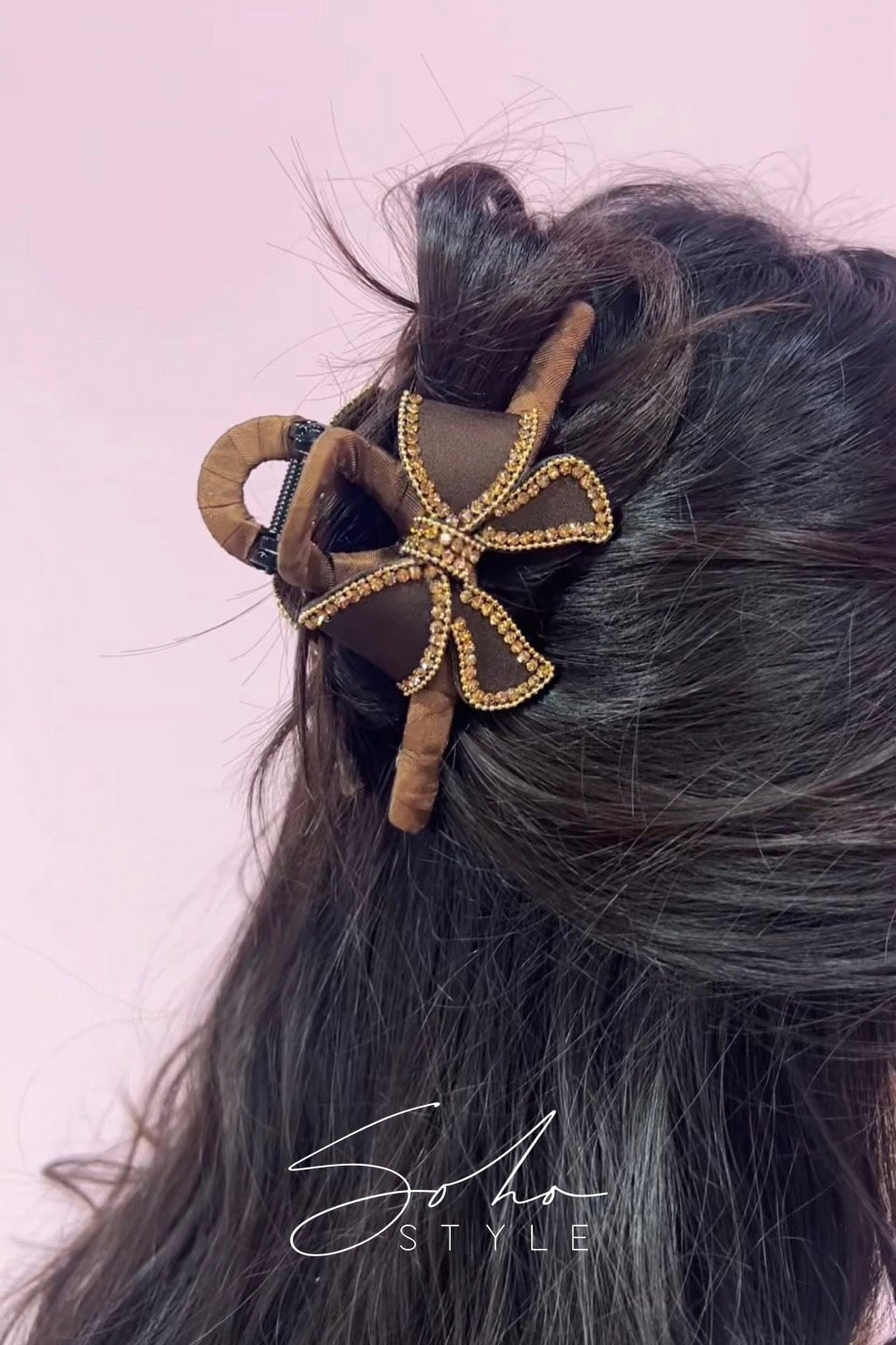 Chestnut Double Bow Hair Jaw