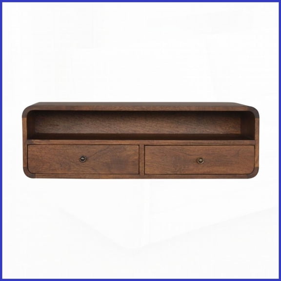 Chestnut Floating Open Console Coffee Table  Sophisticated & Versatile for Any Room
