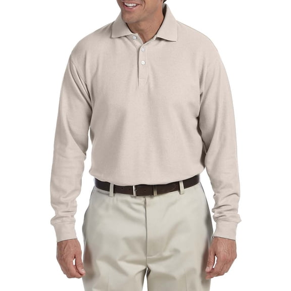 Chestnut Hill Men's Long Sleeve Performance Plus Piqu Polo