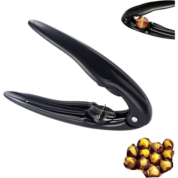 Chestnut Peeler, Chestnut Cutter Tool, Nutcracker Chestnut Opener, Quickly Peel Chestnuts, Without Damaging Chestnuts and Easy to Use (Black)
