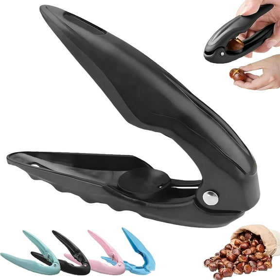 Chestnut Peeler, Nut Cracker Tool - Stainless Steel + Plastic, Delicacy Food Helper, Fast Damage-Free Peeling for Chestnut/Pecan/Walnut (Black*1)