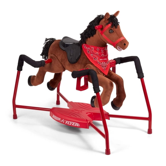 Radio Flyer Chestnut Plush Interactive Riding Horse Spring Ride-On, 1 Count