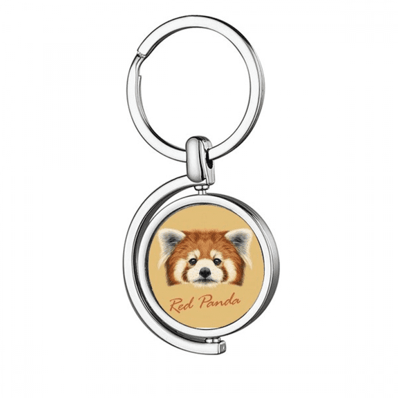 Chestnut Red Panda Animal Rotating Keychain Metal Keyring Holder