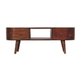 thumbnail image 1 of Chestnut Rounded Coffee Table with Open Slot, 1 of 10