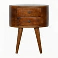 thumbnail image 1 of Chestnut Rounded Contemporary Nightstand with Storage, 1 of 10