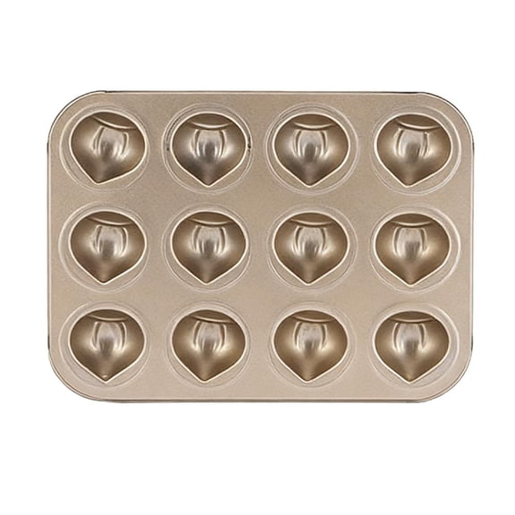 Chestnut Shaped Muffin Cake Pan, Non-Stick Carbon Steel Baking Mold for Butter Rice Cake & Mochi Professional Grade Bakeware for Cupcakes, Desserts & Cookies