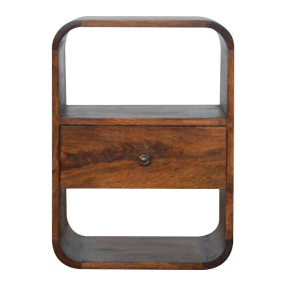 Chestnut Solid Wood Bedside Unit | Great for Bedroom Storage | Constructed from Sustainable Wood | Solves Bedroom Storage Dilemma