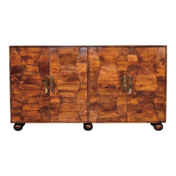 Chestnut Solid Wood Cabinet, 4 Shelf Organizer Handcrafted