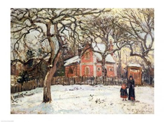 Chestnut Trees at Louveciennes c1871-2 Canvas Art - Camille Pissarro (24 x 18)