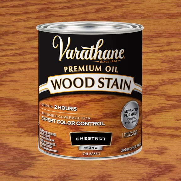 Chestnut, Varathane Premium Oil-Based Interior Wood Stain-211721H, Quart