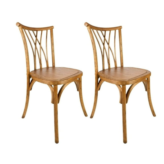 Chestnut Wood Willow Chair by Chivari, 2 Chair Bundle by Chivari