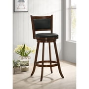 2 Bar Stools, Chestnut & Black Swivel Seat - Set of 2