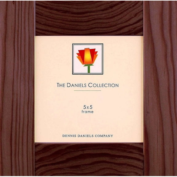 Chestnut-finish wood w curves moulding 5x5 frame by Dennis Daniels - 5x5
