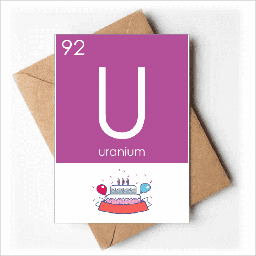 Chestry Elements Period Table Actinide Uranium U Happy Birthday Greeting Cards Envelopes Blank