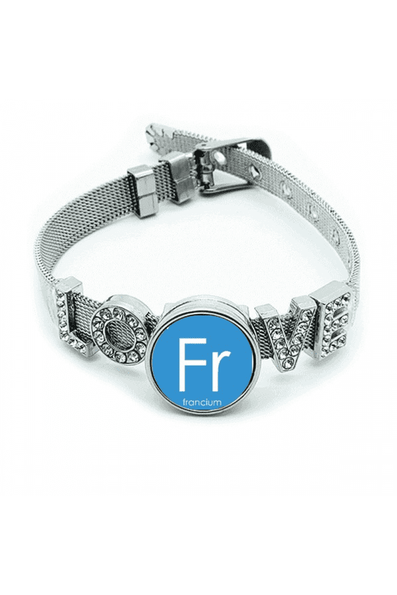 Chestry Elements Period Table Alkali Metal Francium Fr Bracelet Wristband Crystal Love Adjustable Bangle