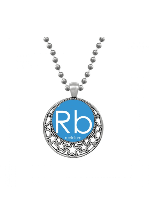 Chestry Elements Period Table Alkali Metal Rubidium Necklaces Pendant Retro Moon Stars Jewelry