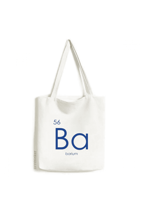 Chestry Elements Period Table Alkaline Earth Metal Barium Ba Tote Canvas Bag Shopping Satchel Casual Handbag