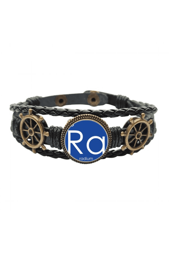 Chestry Elements Period Table Alkaline Earth Metal Radium Ra Leather Braided Ocean Bracelet Wristband