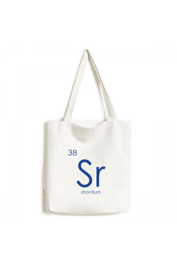 Elements Period Table Alkaline Earth Metal Strontium Sr Tote Canvas Bag Shopping Satchel Casual Handbag