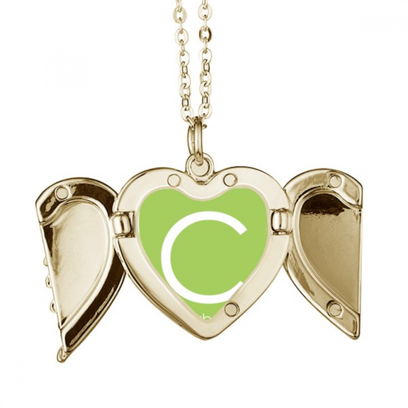 Chestry Elements Period Table Chalcogens Element Carbon C Folded Wings Peach Heart Pendant Necklace