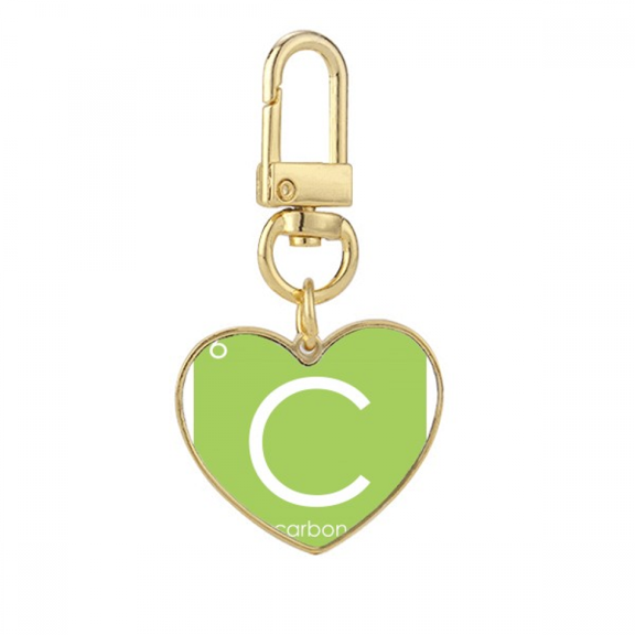 Chestry Elements Period Table Chalcogens Element Carbon C Gold Heart Keychain Metal Keyring Holder